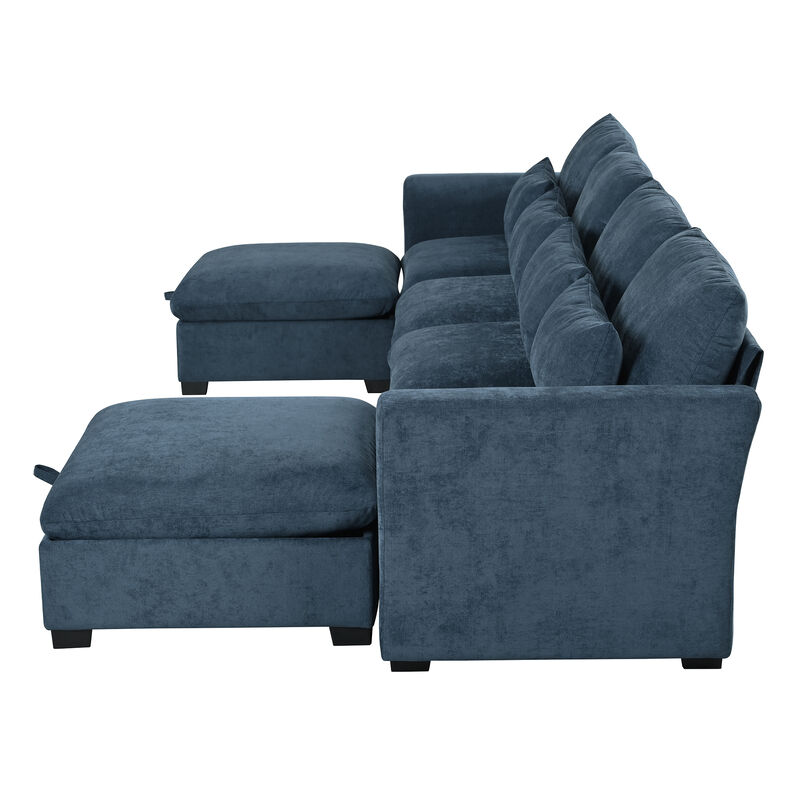 Merax Modular Corner Sofa with 2 Ottomans