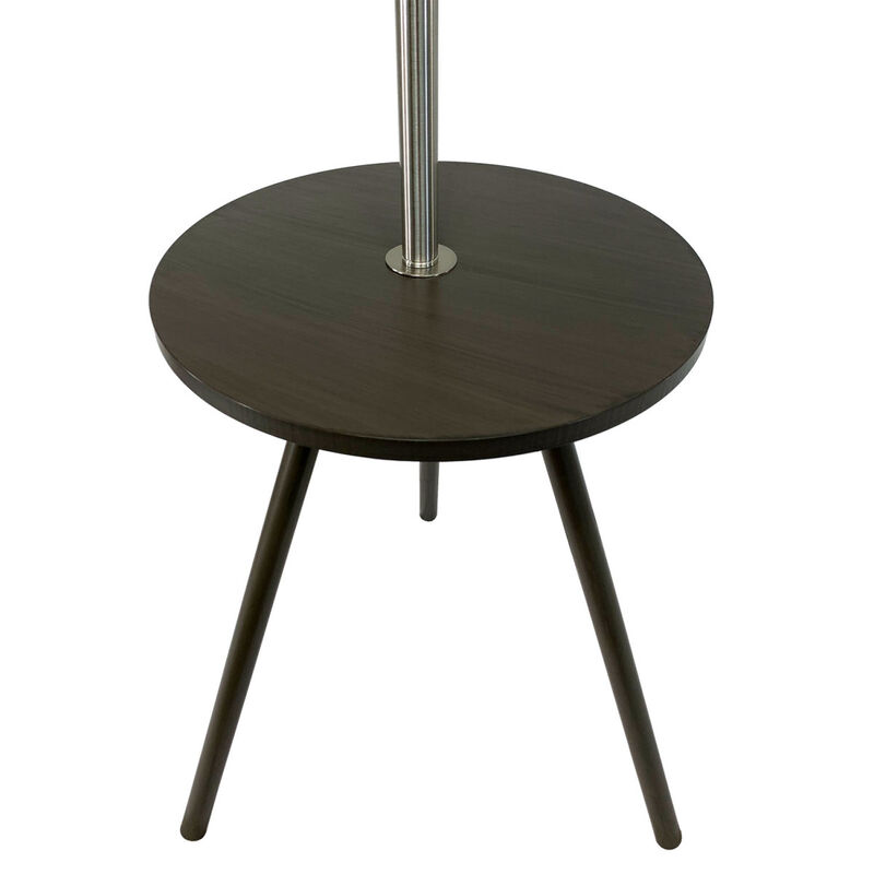 57" Round Sofa Side Table with Lamp And Power Station (1.56/9.9)
