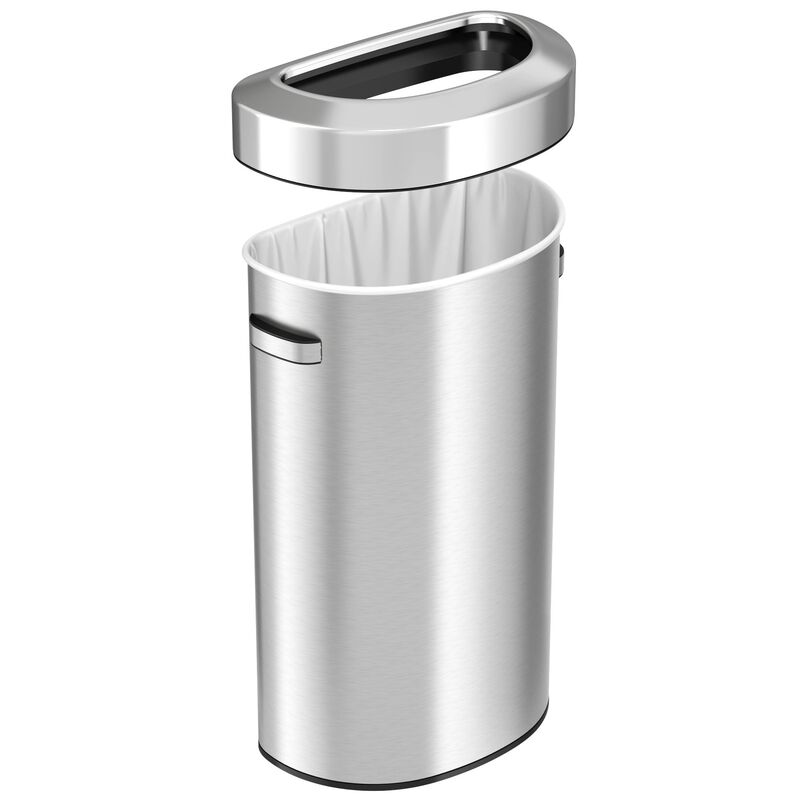 iTouchless 23 Gallon / 87 Liter Semi-Round Open Top Trash Can