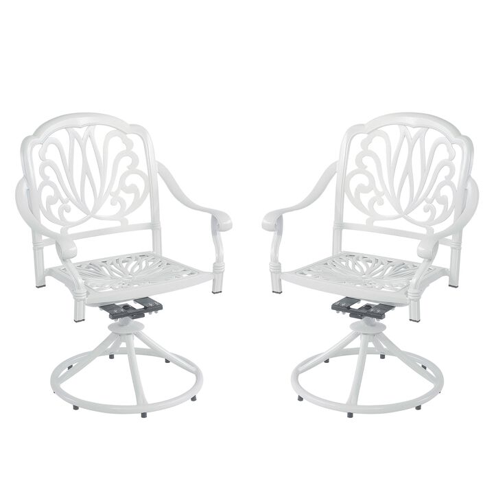 MONDAWE Patio Outdoor Aluminum Dining Swivel Rocker Chairs, Cast Aluminum Swivel Bar Stools (Set of 2)