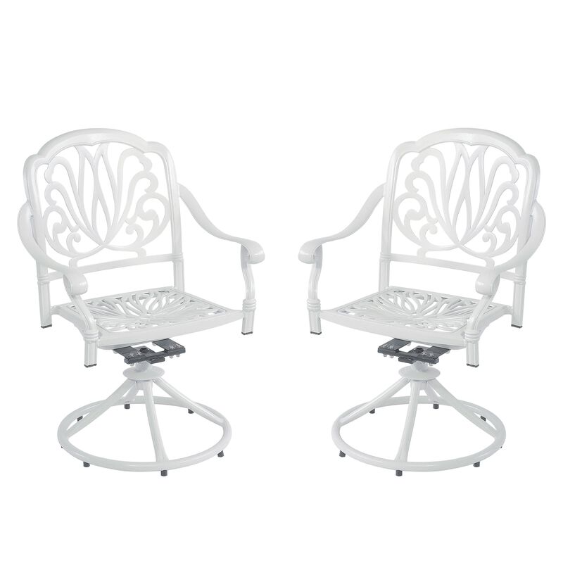 MONDAWE Patio Outdoor Aluminum Dining Swivel Rocker Chairs, Cast Aluminum Swivel Bar Stools (Set of 2)