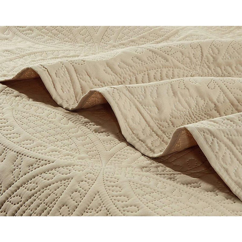 Bedspread Coverlet 3 Pcs Set Oversized Full Size White Color