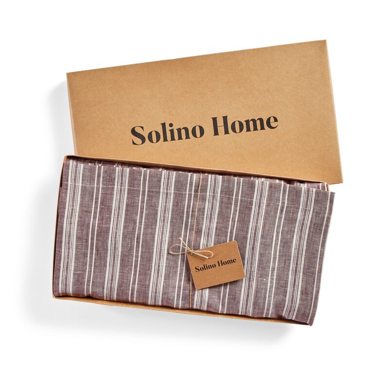 Solino Home 100% Pure Linen Tablecloth | Chelsea Stripe