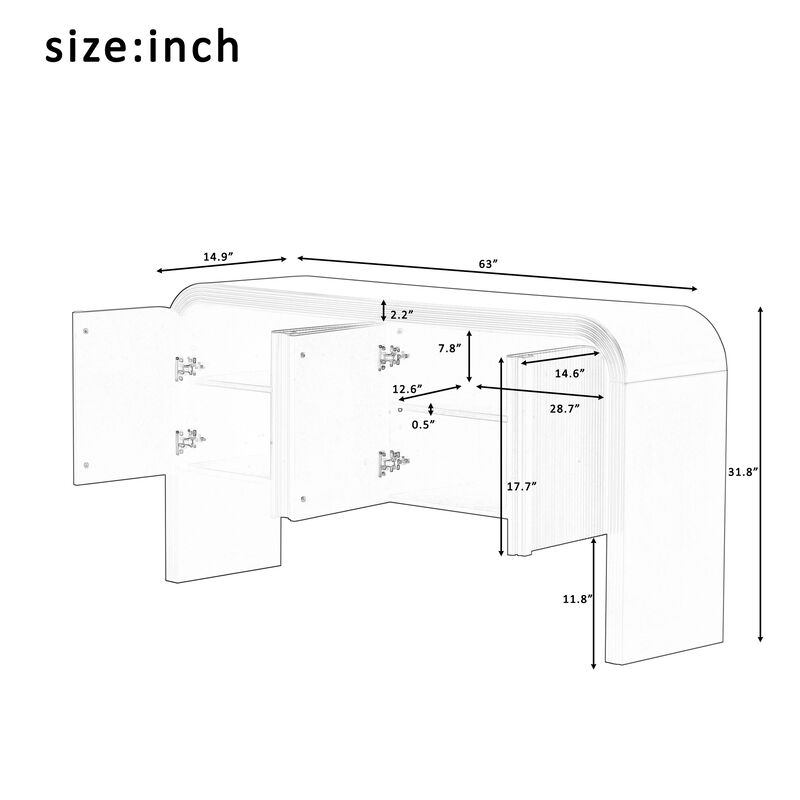 Merax Multifunctional Sideboard with Adjustable Shelves