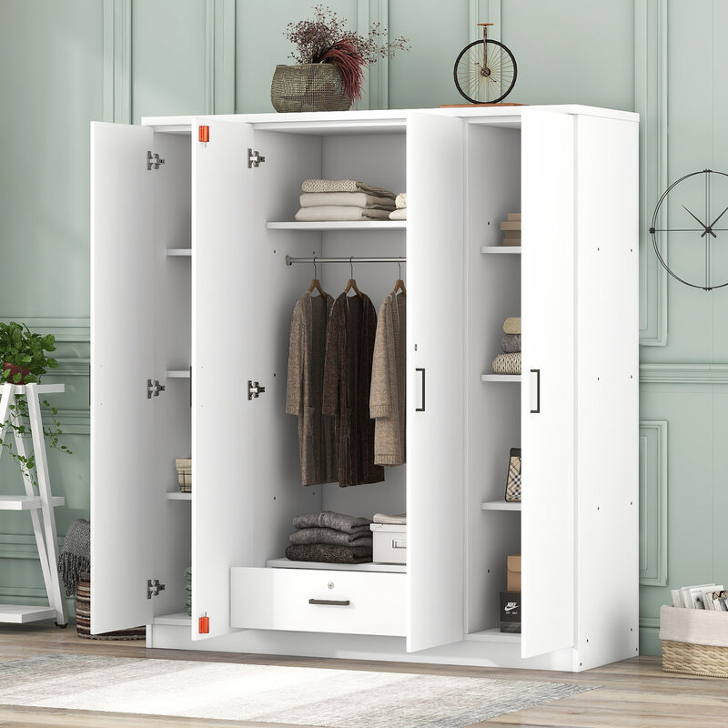 Merax 4-Door Wardrobe with 1 Drawer