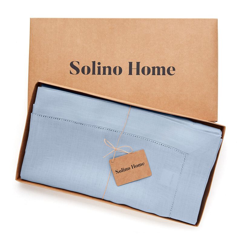 Solino Home 100% Pure Linen Tablecloth | Classic Hemstitch