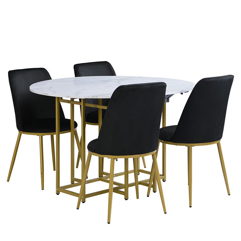 Merax 5-Piece Extendable Kitchen Dining Table Chairs Set