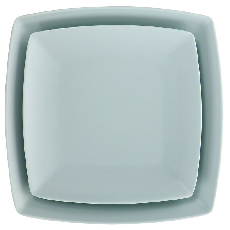 Gibson Home Grayson Melamine 16 Piece Square Dinnerware Set in Mint