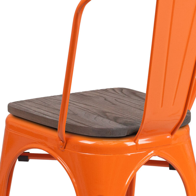 Metal/Wood Colorful Restaurant Chairs