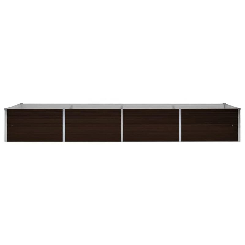 vidaXL Garden Raised Bed Brown 126"x31.5"x17.7" Galvanized Steel