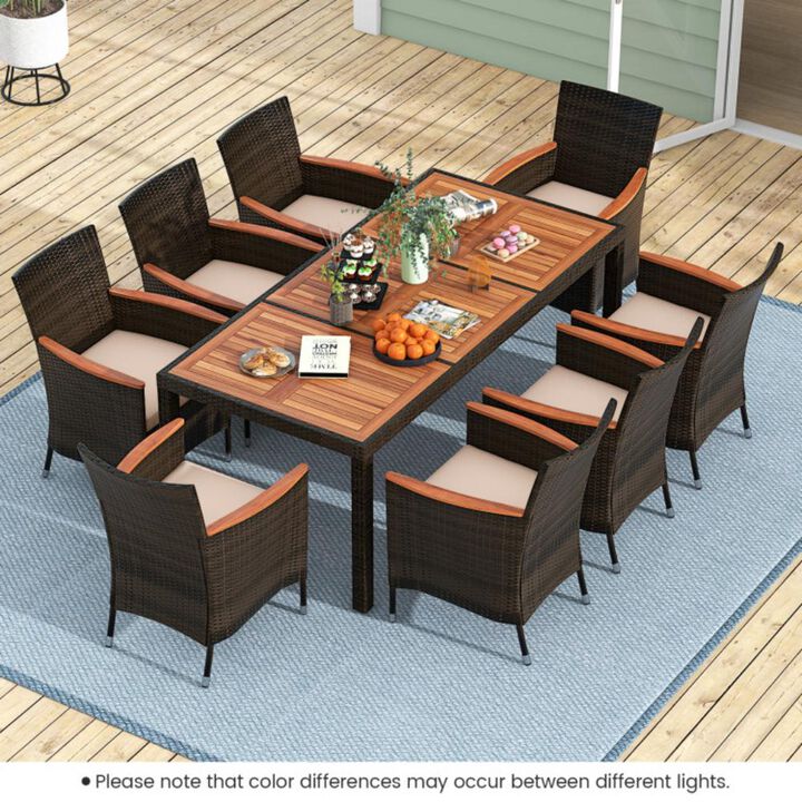 Hivvago 9 Piece Outdoor Dining Set with Umbrella Hole