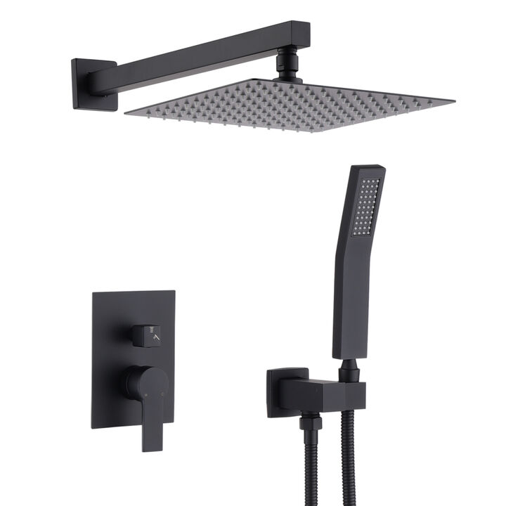 12 Inch Bathroom Rain Shower Combo Set With Hand Shower