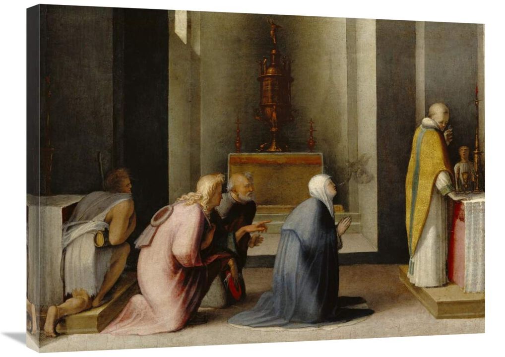 The Miraculous Communion of Saint Catherine of Siena-Canvas Art-32x24