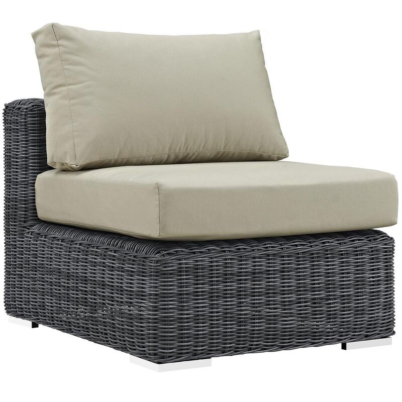 Summon 7 Piece Outdoor Patio Sunbrella Sectional Set - Canvas Antique Beige