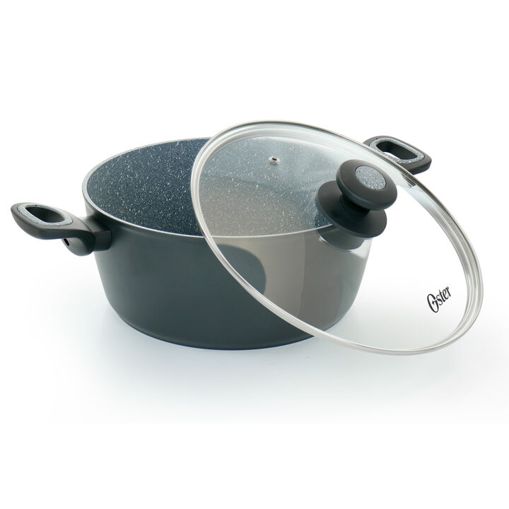 Oster Bastone 5.3 Quart Nonstick Aluminum Dutch Oven in Speckled Gray