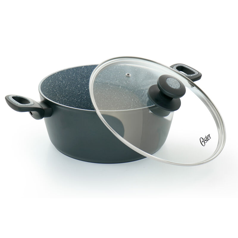 Oster Bastone 5.3 Quart Nonstick Aluminum Dutch Oven in Speckled Gray