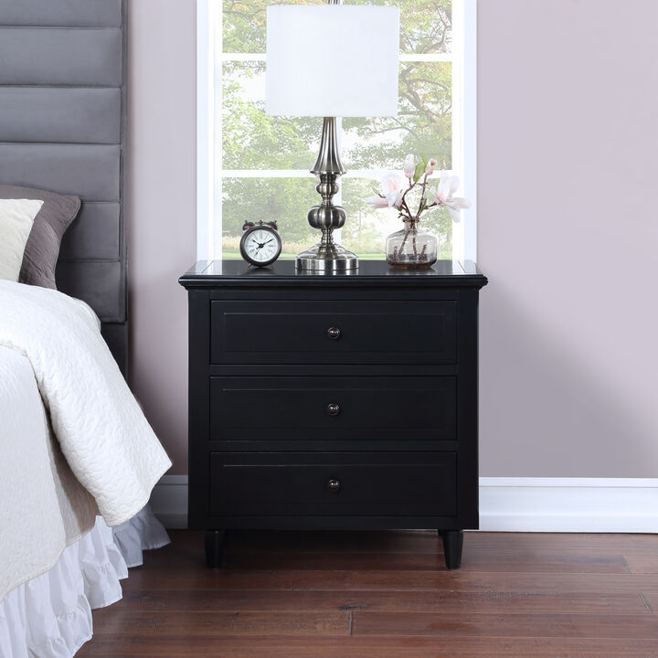 Streamdale 3-Drawer Nightstand Storage Wood Cabinet