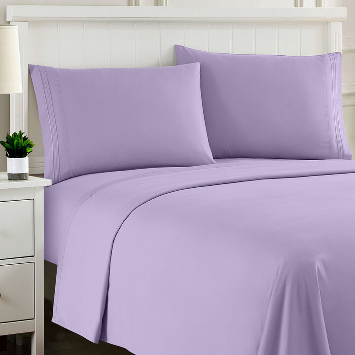 5 Piece Sheet Set, Ultra Soft 1800 Series Collection - Split King, Royal Blue