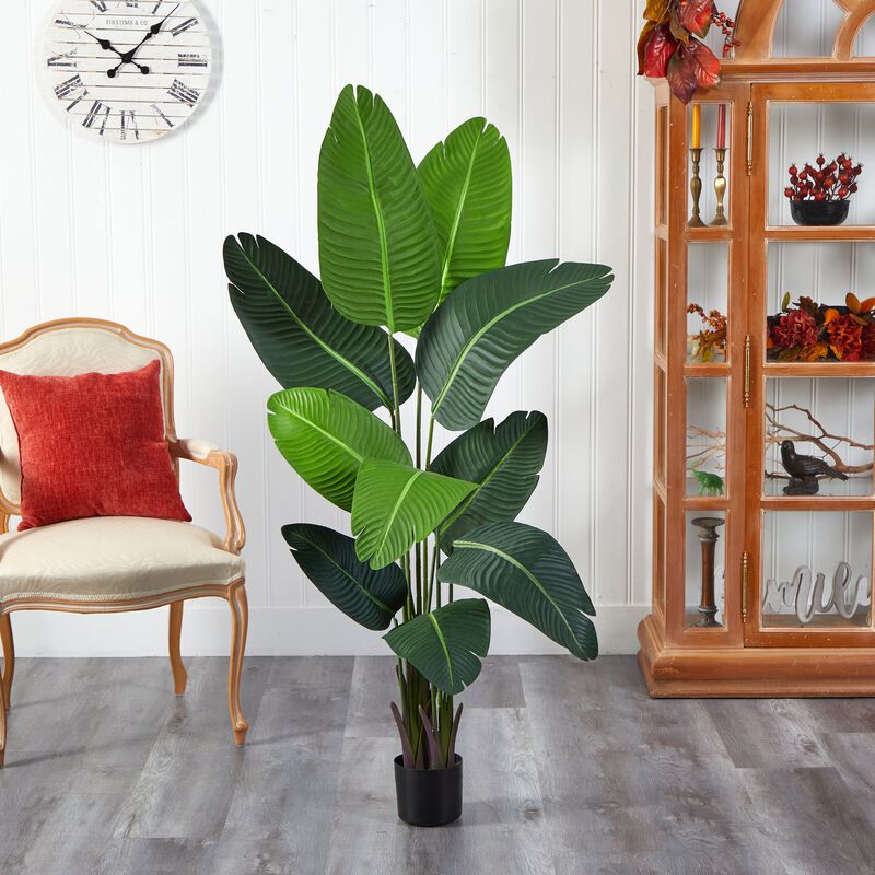 Hivvago 5 Feet Travelers Palm Artificial Tree