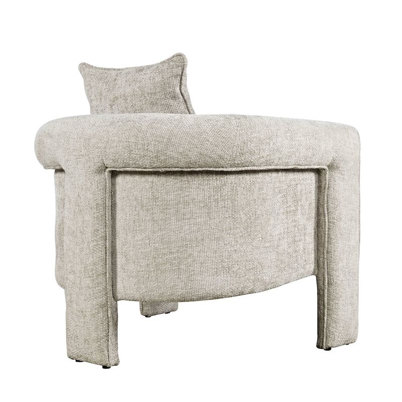 Jofran Adley Modern Upholstered Vintage Accent Armchair with Pillow