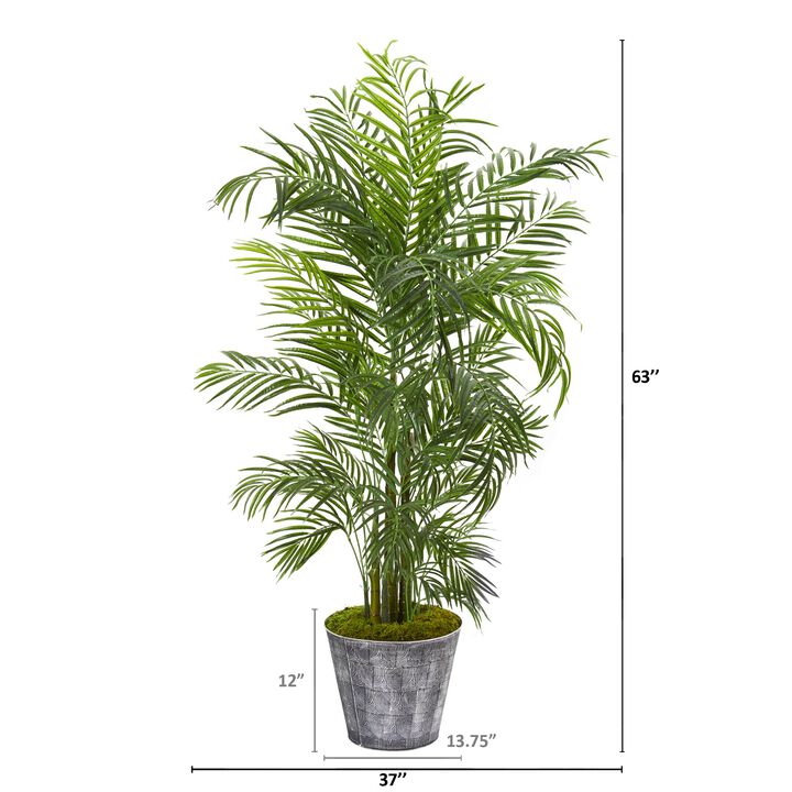 Hivvago 63 Inches Areca Palm Artificial Tree in Decorative Planter UV Resistant (Indoor/Outdoor)