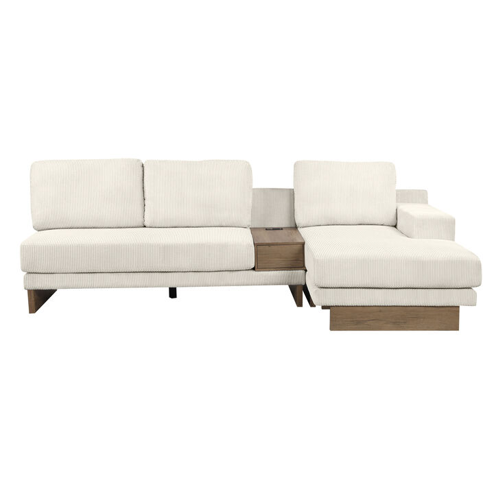 Merax L-shaped Sofa Sectional Sofa with Two USB Ports