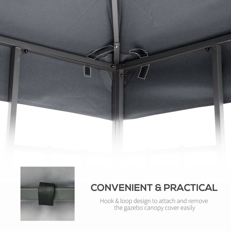 Light Grey Gazebo Top: 10'x10' 2-Tier Canopy Replacement Cover