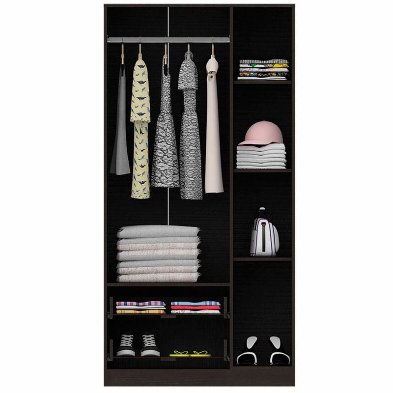 Three Door Armoire Clark, Bedroom, Black