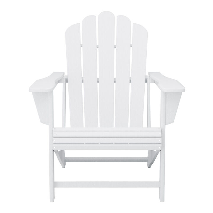 WestinTrends Outdoor Patio HDPE Adirondack Chair With Cup Holder