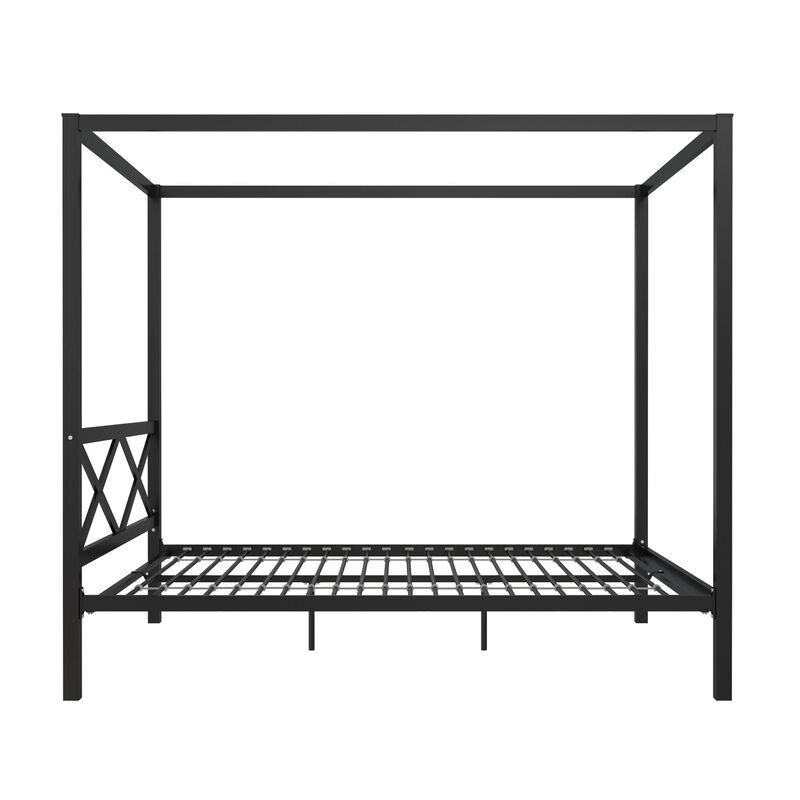 Atwater Living Zasha Queen Metal Canopy Bed, Black