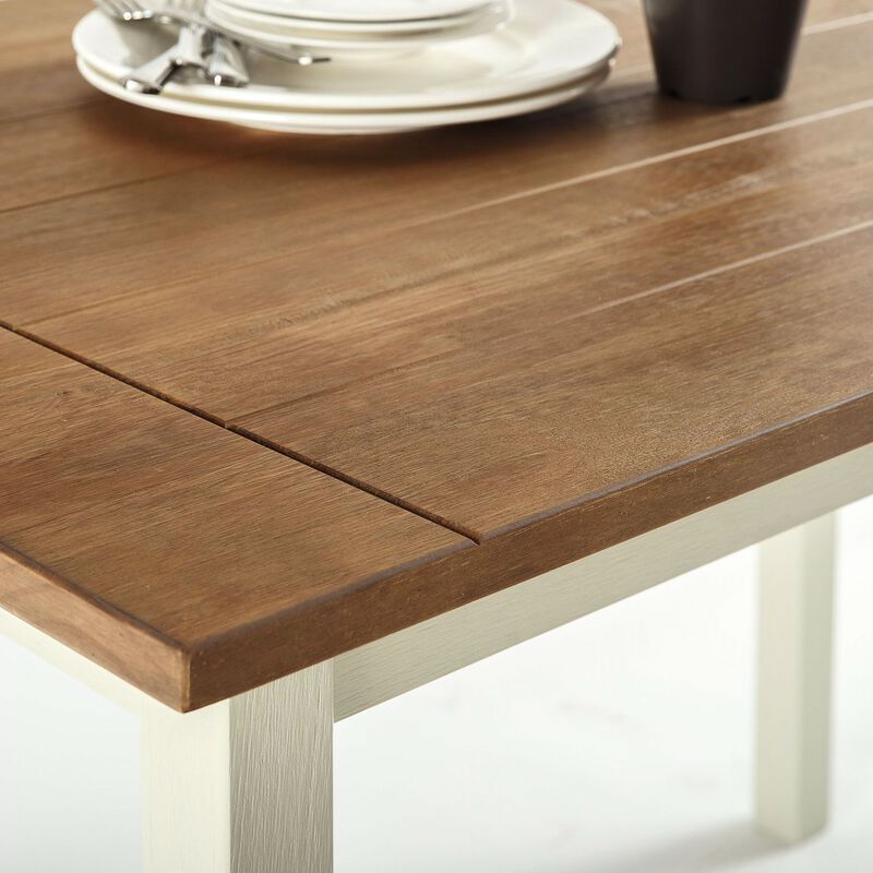 Hivvago Classic Pine Wood 45 x 28 inch Dining Table with White Legs