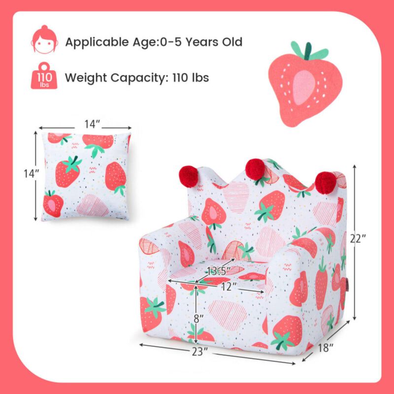 Hivvago High-density Padding Kids Sofa with Armrest and Extra Pillow