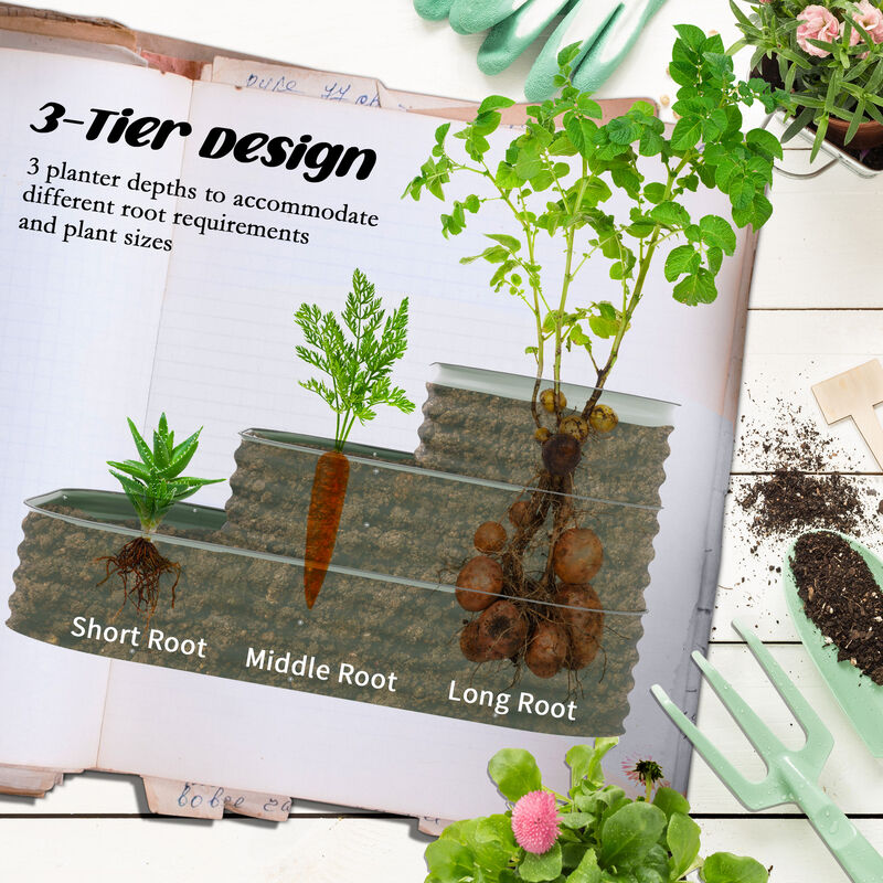 Streamdale 3-Tier Raised Garden Bed with Safety Edging