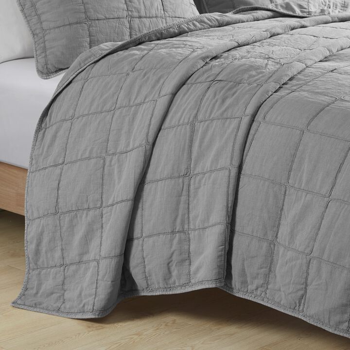 Gracie Mills Griffin 3-Piece Grid Design Cotton Coverlet Set