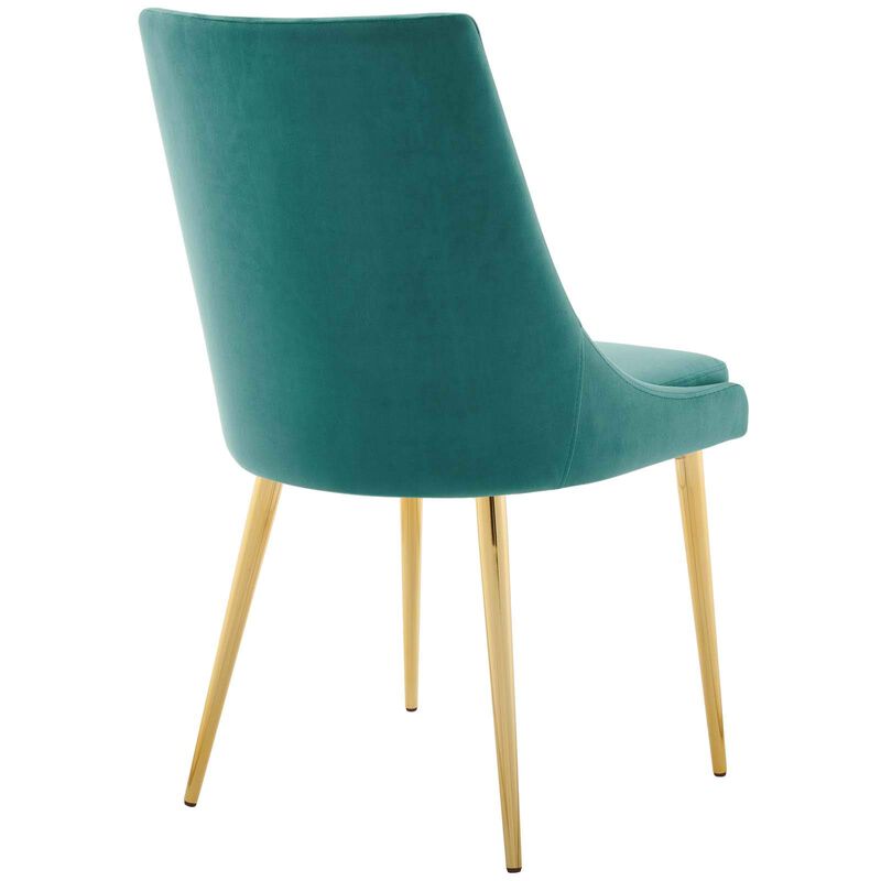 Modway Viscount Modern Accent Performance Velvet Dining Chair, Teal