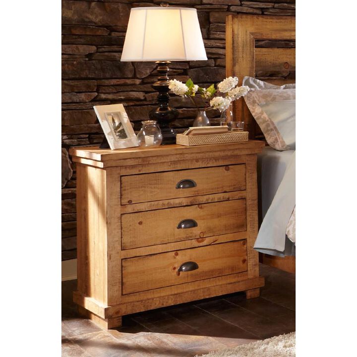 Willow Nightstand, 32" x 17" x 31", Distressed Pine