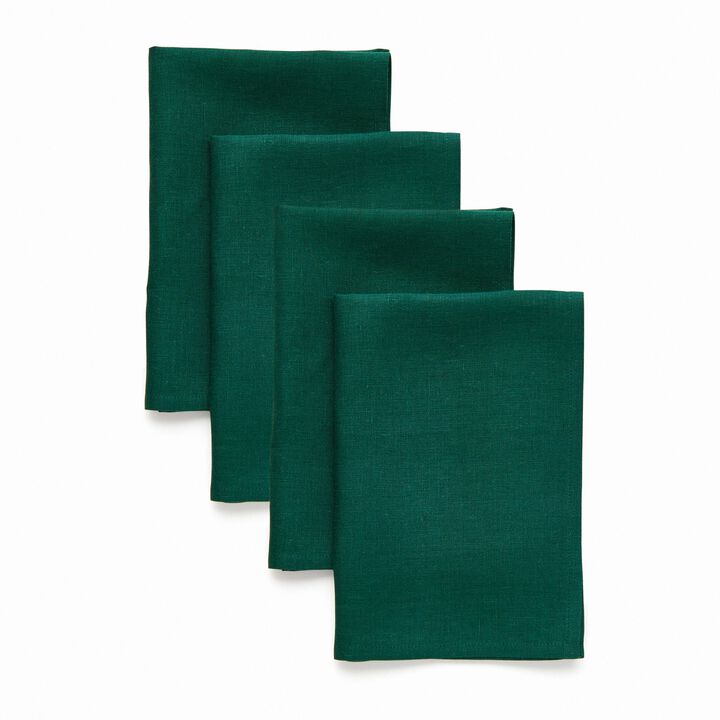 Solino Home 100% Pure Linen Dinner Napkins 20 x 20 Inch Set of 4 | Fete