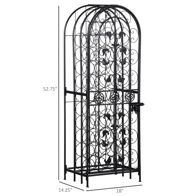 Free Standing Wine Rack 45 Bottle Holder Storage Metal Display Cabinet Home Bar