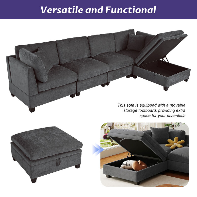 Merax Modular Sectional Sofa with 2 Hidden Cup Holders