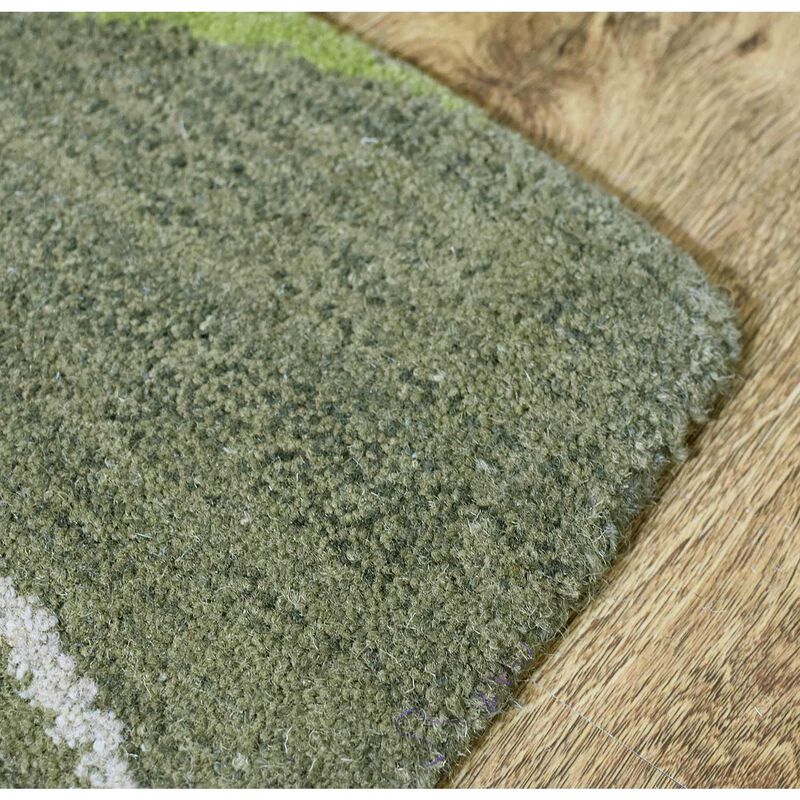 RUGSOTIC CARPETS HAND TUFTED WOOL ECO-FRIENDLY AREA RUGS  - 3'x5', Rectangle Shape, Green, Abstract Modern Design, High Pile Thick Handmade Anti Skid Area Rugs for Living Room, Bed Room (K00672)