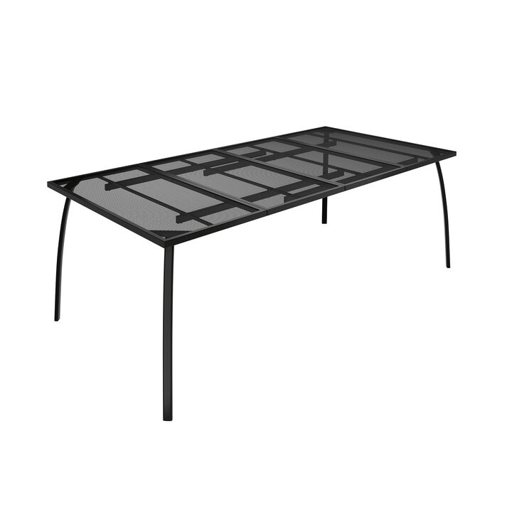 MONDAWE Steel Mesh Table Rectangle Extra Large Dining Table With Powder Coating
