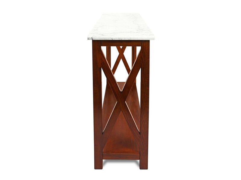 Agatha 39" Rectangular Italian Carrara Console Table
