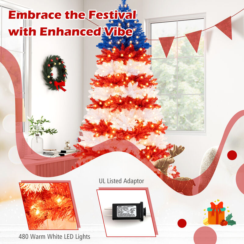 Artificial Christmas Tree with Warm White LED Lights