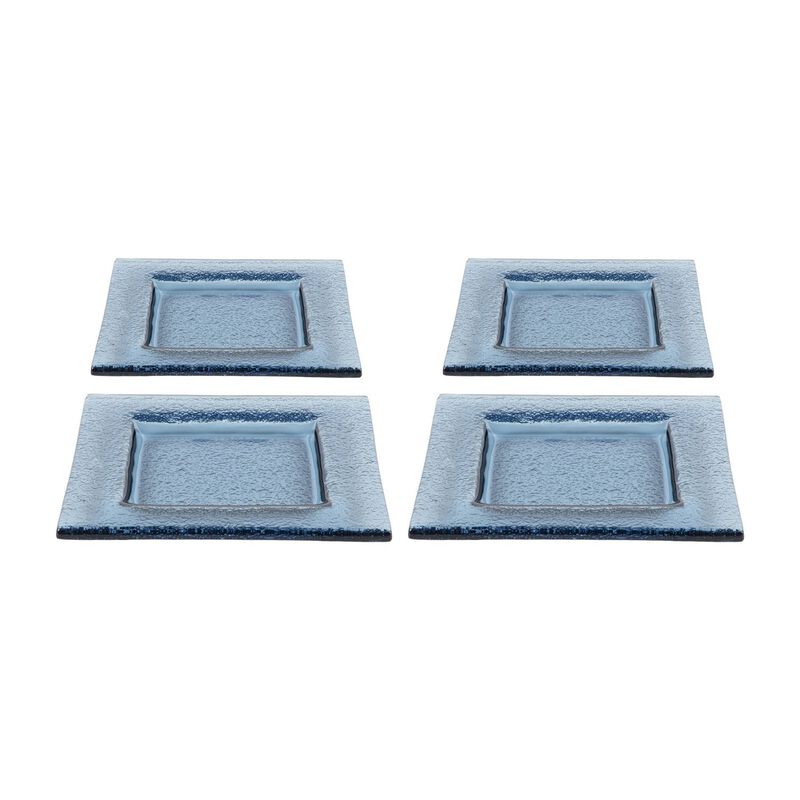 Glass Dinnerware 6" x 6" Square Transparent Glass Plate (Set of 4)