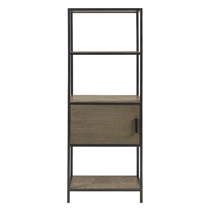 Gracie Mills Carleen 3-Shelf Bookcase with Storage Cabinet