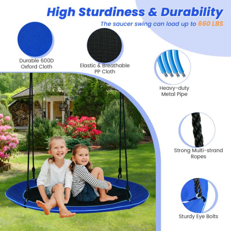 Hivvago 40 Inches Saucer Tree Swing for Kids and Adults