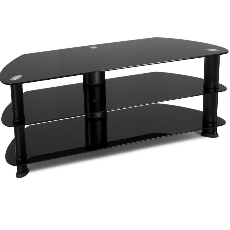 CorLiving Laguna Satin Black TV Stand, for TVs up to 60