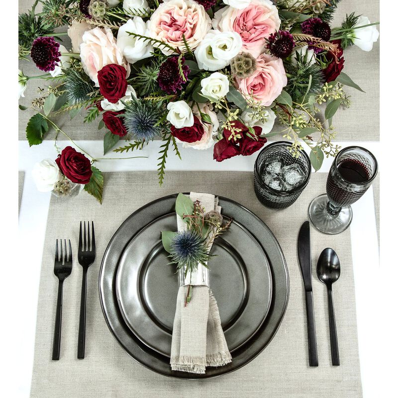 Solino Home 100% Pure Linen 14 x 19 Inch Placemats Set of 4 | Diana