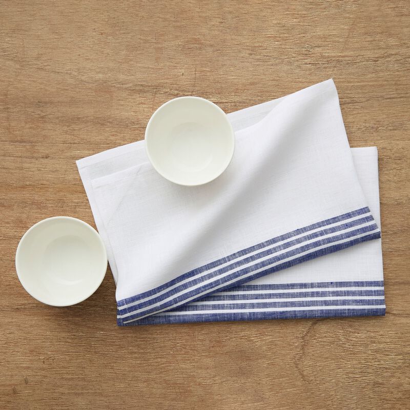 Solino Home 100% Pure Linen Kitchen Towels Set of 2 - 17 x 26 Inch | Farmhouse