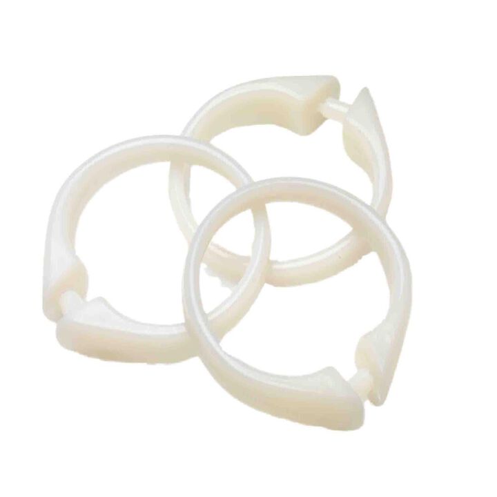 Carnation Home Snap Plastic Shower Curtain Hooks in Frosty Clear